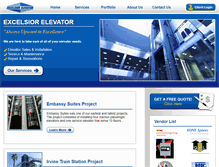 Tablet Screenshot of excelsiorelevator.com